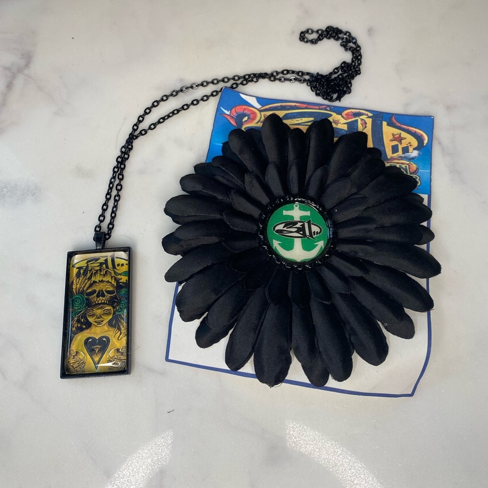 311 Band Necklace & Flower Hair Clip